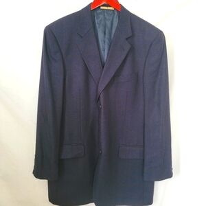 Vintage Joseph Abboud Plaid Navy Red Sports Coat Size 42